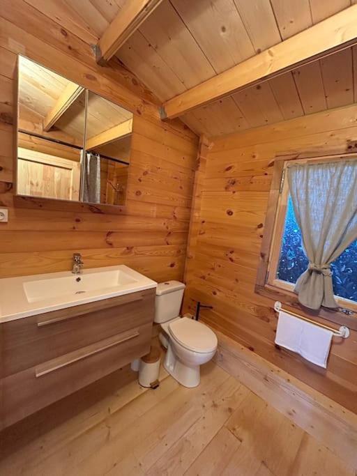 Chalet Bois Jacuzzi Bessan Exteriör bild